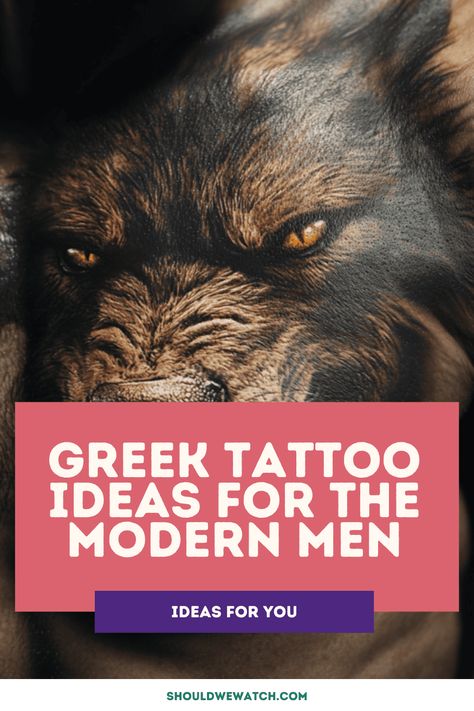 18 Greek Tattoo Ideas Men Will Love: Modern Spartan Approaches Masculine Tattoos Men, Modern Spartan, Greek Tattoo Ideas, Tattoo Ideas Men, Greek Tattoo, Masculine Tattoos, Nemean Lion, Ancient Gods, The Minotaur