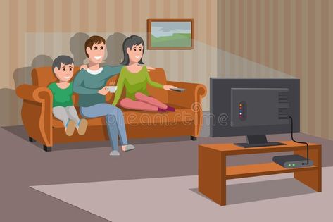 Big happy family watching TV on sofa. Man with coffee cup. Evening watching tele #Sponsored , #Paid, #Paid, #family, #Big, #happy, #watching Person Watching Tv, Person Watching Tv Drawing, Watching Tv Art, Family Watching Tv Drawing, Watching Tv Illustration, Family Watching Tv, Family Watching Tv Illustration, Couple Watching Movie Illustration, Series Illustration