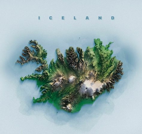 Qgis Map Design, Map Of Iceland, Beautiful Maps, Topographic Map Art, Cartography Art, Maps Aesthetic, Cartography Map, Topography Map, Iceland Map