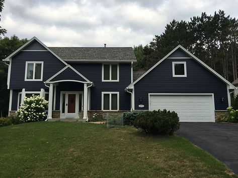 James Hardie Deep Ocean Siding Color & Design Ideas James Hardie Deep Ocean, Hardie Siding Ideas, James Hardie Siding Ideas, Outdoor Siding, Siding Ideas, James Hardie Siding, Hardie Siding, Fiber Cement Siding, Cement Siding