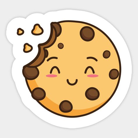 Cute Bakery Stickers, Cookies Cartoon Logo, Cute Cookies Drawing, Cookie Cute Drawing, Cookie Sticker Design, Cookie Cartoon Cute, Cookies Logo Design Stickers, Cookie Art Drawing, Cute Cookie Drawing