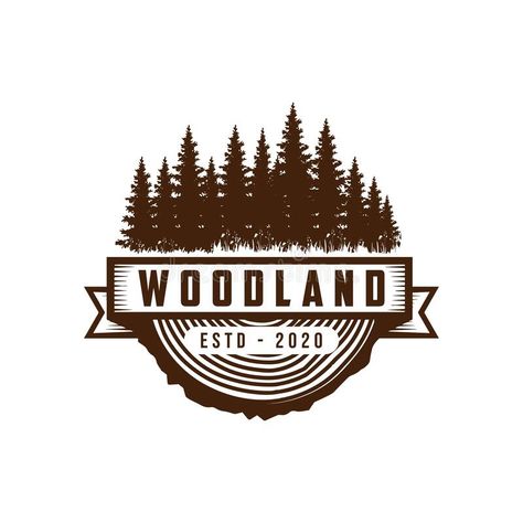 Rustic vintage evergreen, pines, spruce, cedar trees logo design vector. Easy to edit stock illustration Timber Logo Design, Journey Branding, Cedar Logo Design, Pine Logo Design, Timber Company Logo, Steak Logo, Lumberjack Logo, Forestry Logo Design, Evergreen Logo