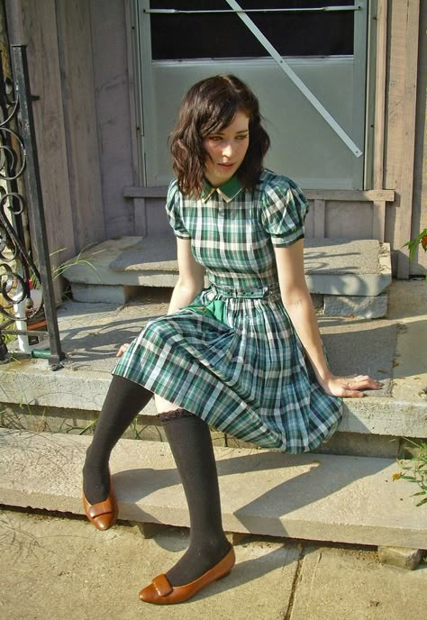 Rok Mini, Pastel Dress, Lingerie Vintage, Vestidos Vintage, Beautiful Skirts, Plaid Dress, Visual Kei, Day Dress, Vintage Tea