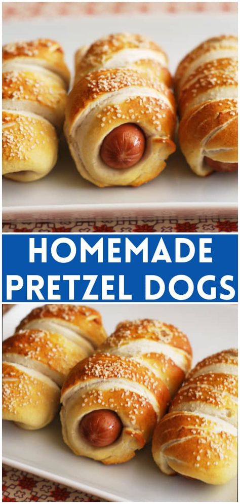 Homemade Pretzel Dogs, Picky Toddler Meal Recipes, Picky Eaters Recipes, Homemade Pretzel, Pretzel Dogs, Pretzel Dough, Hot Dogs Recipes, Homemade Pretzels, Homemade Soft Pretzels