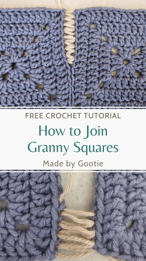 How to Sew Granny Squares Together with Invisible Seam - Made by Gootie Sew Granny Squares, Connecting Granny Squares, Crochet Granny Square Throw, Join Granny Squares, Crochet Joining, Joining Crochet Squares, Granny Square Patterns, Granny Square Pattern Free, Joining Granny Squares