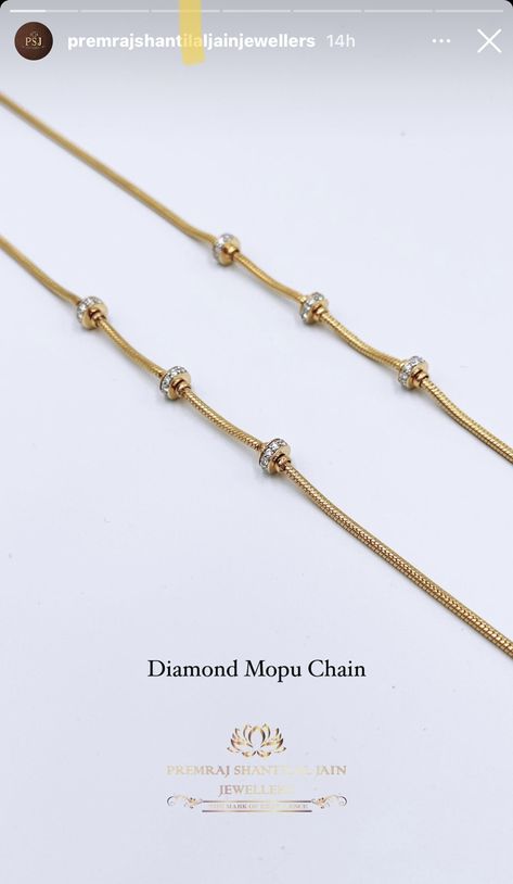 Mogapu Thali Chain, Thali Chain Designs Gold, Chain Designs Gold, Thali Chain, Pretty Gold Necklaces, Black Beads Mangalsutra Design, Diamond Wedding Jewelry, Modern Gold Jewelry, Gold Chain Design