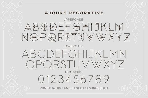 Decorative Font Folkart font Ethnic Clipart Boho font Sans | Etsy Boho Fonts, Geometric Font, Logo Font, How To Make Stencils, Typographic Poster, Brand Fonts, Uppercase And Lowercase, Logo Fonts, Modern Fonts