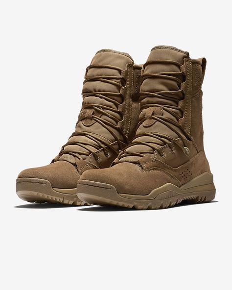 Nike Sfb Field 2 8", Green Nike Boots, Nike Tactical Boots, Nike Sfb Boots, Tactical Athlete, Nike Sfb, Military Shoes, Nike Boots, Tactical Shoes