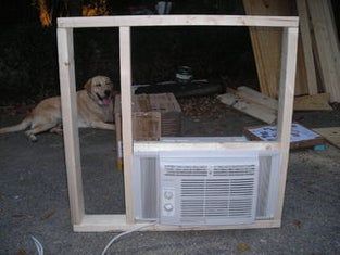 Picture of Rear Wall W/ Air Conditioner Support Dog House Air Conditioner, Octagon Picnic Table, Cat Shelters, Kennel Ideas, Build A Dog House, Build Your Own Shed, Cool Dog Houses, Metal Swings, Dog Playground