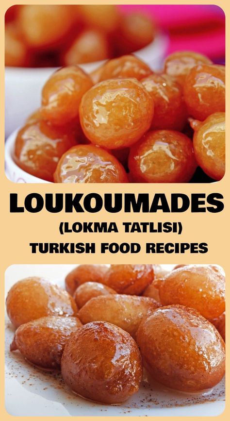 LOUKOUMADES - LOKMA TATLISI - TURKISH FOOD CHEF Algerian Dessert Recipes, Turkish Recipes Traditional, Turkey Streets, Turkish Meals, Turkish Food Traditional, Turkish Recipes Desserts, Turkish Recipe, Arabic Sweets Recipes, Cypriot Food