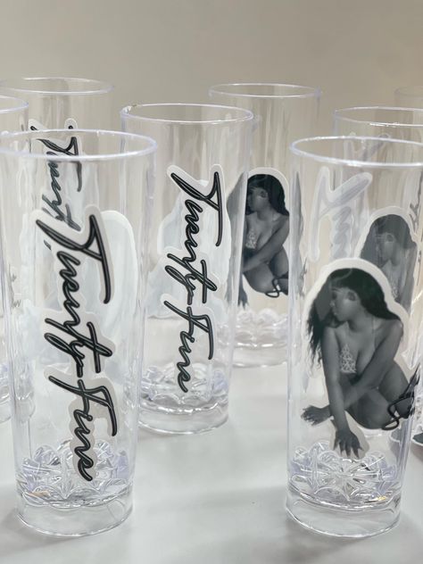 Custom DIGITAL file for Shot Glasses | Foam Cups | Clear Plastic Cups | Shot Cups  Please provide in Personalized information box: 1. Date of Event 2. Message or Saying you would like on the cup 3. Colors Used 4. Picture  ✨Example:  1. 4/3/2024 2. Gemini SZN  3. Red and Blue ✨ Draft will be sent in to your ETSY MESSAGES to be verified before printing. ✨ NOTE: Order can be delayed if there is lack of communication. Draft needs to be verified. Once sent there will be no more EDIRS  ✨NOTE: Mockups will be sent for approval with draft. Includes 3 free revisions. 24-hours given to approve before order is processed as!  ✨NOTE:  ✨ When sending a DRAFT please check spelling. ✨ RETURN & REFUND POLICY All sales are final! ✨ SHIPPING INFO THIS IS A DIGITAL FILE, NO ITEM WILL BE SHIPPED. Surprise Party Ideas For Best Friend, Custom Shot Glass, Custom Shot Glasses Birthday, House Party Decor, Birthday Shot Glasses Personalized, Customized Shot Glasses Birthday, Gemini Szn, Bachelorette Shot Glasses, Custom Shot Glasses Name