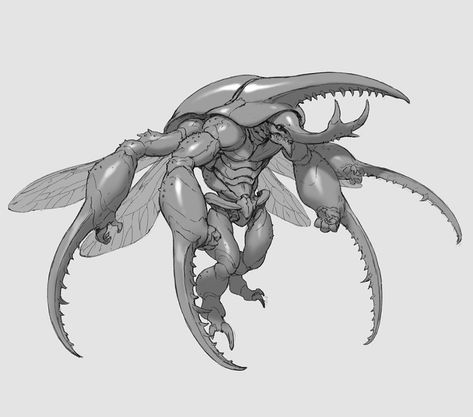 ArtStation - beelte05, Jihoon Park Alien Insect Concept Art, Thrikreen Dnd, Insectoid Humanoid, Jihoon Park, Beast Creature, Creature Artwork, Alien Concept Art, Monster Concept Art, Alien Art