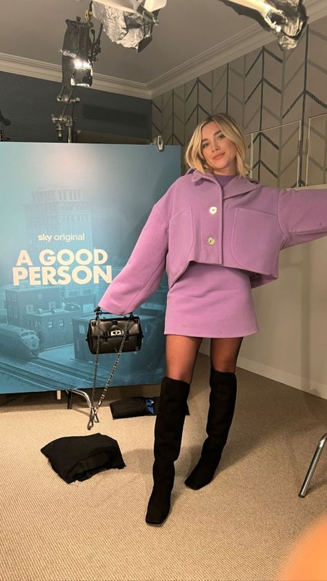 Celeb Interview Outfit, Florence Pugh Style, Flo Pugh, Zach Braff, A Good Person, Yelena Belova, Good Person, Pew Pew, Florence Pugh