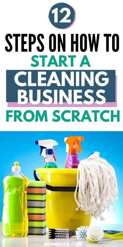 12 steps on how to start a cleaning business from scratch! A cleaning business is one of the most profitable companies out there! This article is exactly what you need to start your own cleaning company. #cleaningbusiness #careerideas #business #businesstips Home Cleaning Business Ideas, Cleaning Jobs Business, Building A Cleaning Business, Cleaning Company Marketing Ideas, Cleaning Business Must Haves, Cleaning Company Ideas, Starting A House Cleaning Business, Cleaning Business Organization, Home Cleaning Business