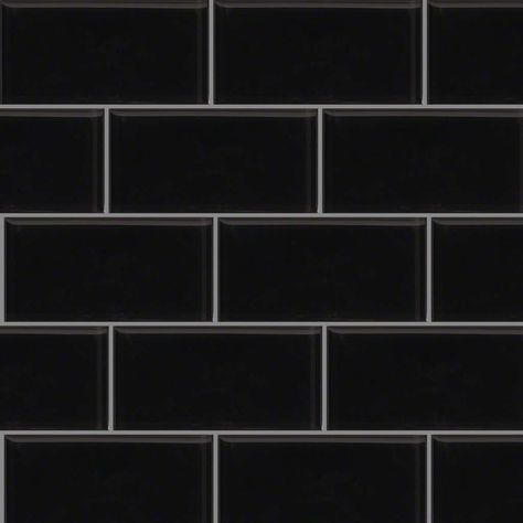 CS58J Glass Essentials 3x6 Subway Tile 00555 Iron Black #SolidBlack #ClassicSubwaySize Arthouse Wallpaper, Black Subway Tile, Black Subway Tiles, Carpet Remnants, All Wallpaper, Geometric Lighting, White Interior Design, Custom Area Rugs, Black And White Interior