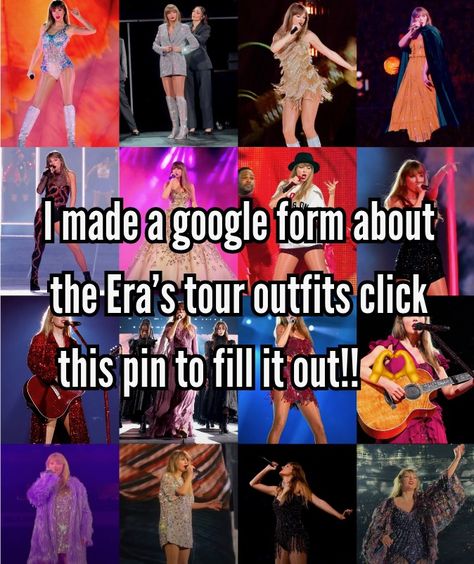 Rare Pics Of Taylor Swift, Grwm For The Eras Tour, All Eras Tour Outfit, Olivia Rodrigo Google Form, Buzzfeed Taylor Swift, Swiftie Google Forms, Taylor Swift Google Form, Eras Tour Tips, Taylor Swift Board