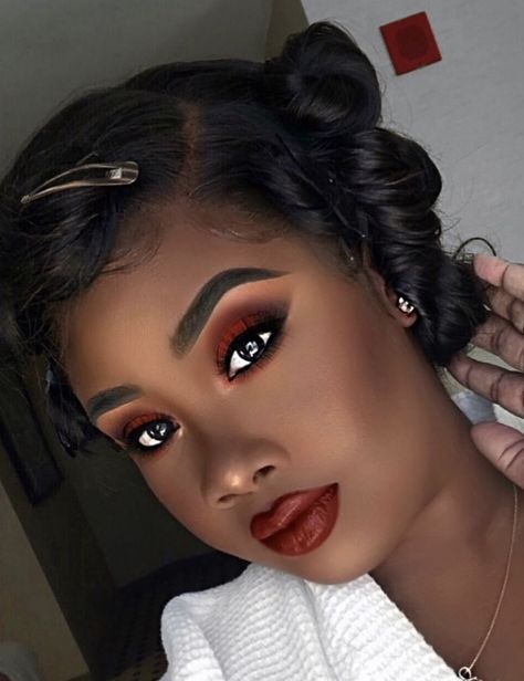 Makeup for black women Turquoise Make Up Looks, Darker Makeup, Goth Glam Makeup Black Women, Gothic Makeup On Black Women, Femme Fatale Makeup Black Woman, Hollywood Glamour Makeup, Smoky Brown Eye Makeup Black Woman, Black Woman Smokey Eye, Makeup Looks Black Women