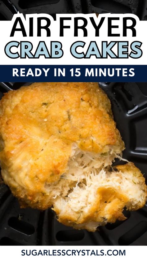 Learn how to make frozen crab cakes in the airfryer! This quick and easy crab cakes recipe uses crab cakes 8 oz crab for a delicious meal ready in under 15 minutes. Perfectly crisp on the outside and juicy on the inside! Crab Cakes Dinner, Crab Cakes In Air Fryer, Air Fryer Crab Cakes, Frozen Crab Cakes, Crab Cake Appetizer, Air Fryer Crab, Cheap Family Dinners, Crab Cakes Easy, Crab Cakes Recipe