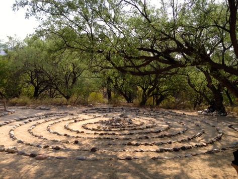 Labyrinth Rock Labyrinth, Desert Ranch, Hobbies Quote, Cloud Ceiling, Walking Meditation, Starting A Vegetable Garden, Natural Playground, Desert Garden, Outdoor Learning