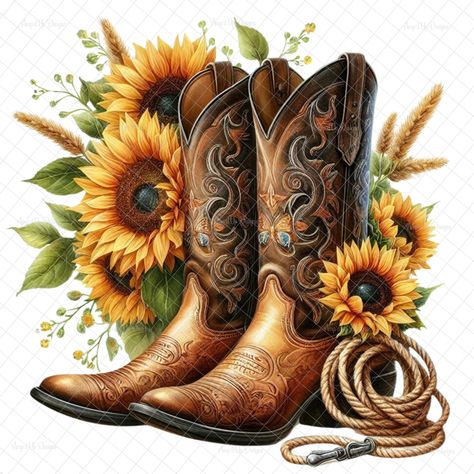 Sunflower cowboy boots