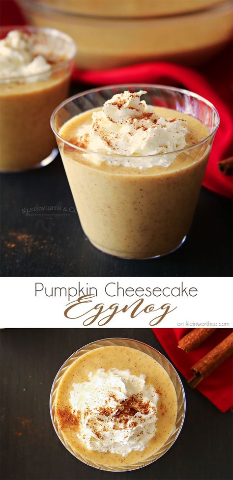 Pumpkin Eggnog Recipe, Pumpkin Eggnog, Thanksgiving Drinks, Eggnog Recipe, Gobble Gobble, Hot Chocolate Recipes, Adult Beverages, Pumpkin Dessert, Pumpkin Cheesecake