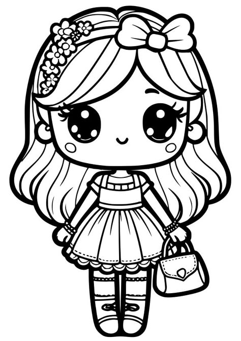 Girl 12 drawing for coloring page Free Printable! Nurieworld Daughter Coloring Pages, Lol Doll Coloring Pages, Drawing For Coloring, Minecraft Skins Female, Printable For Preschool, Girl Coloring Pages, Drawing Kids, Coloring Page Free Printable, Doll Drawing