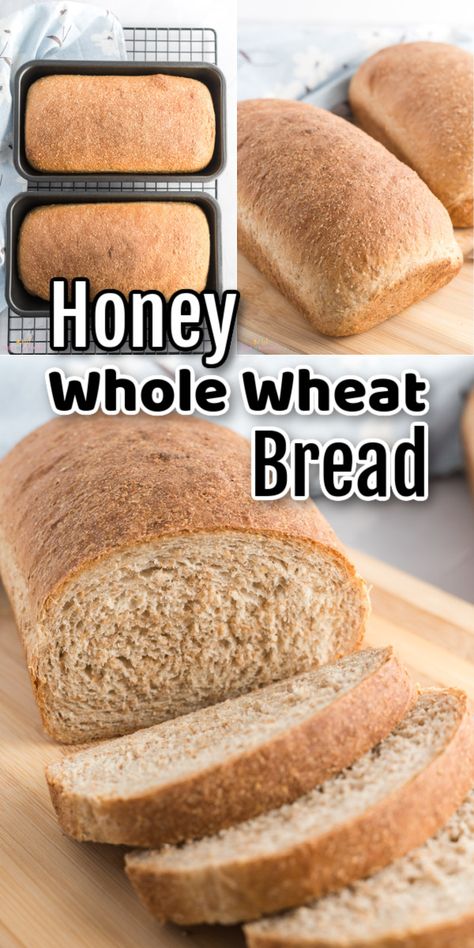 Wheat Honey Bread Recipe, Homemade Honey Wheat Sandwich Bread, Homemade Bread Honey Wheat, Bread Recipes Wheat Flour, Honey Wheat Loaf Bread, How To Make Honey Wheat Bread, Easy Crusty Bread Recipe Quick, Make Your Own Sandwich Bread, Homemade Sandwich Bread Wheat