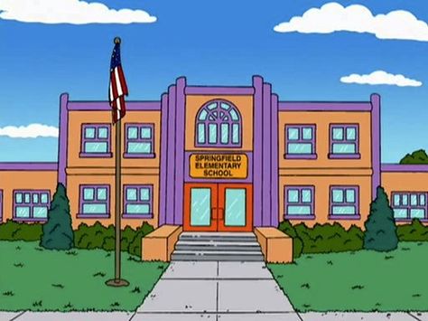 Springfield Elementary Comic School, Simpsons Gift, Simpsons Art, Card Templates Free, The Simpson, Sports Day, Random Ideas, School Building, Sims Community