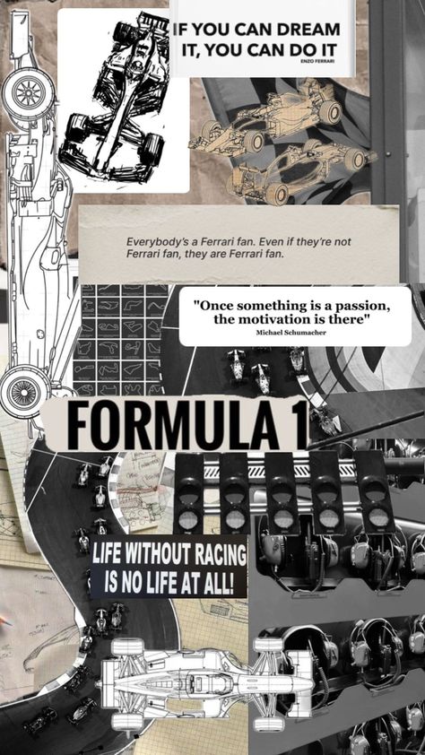 Formula One wallpaper 🏎️ #f1 #formula1 #formulaone #formulaoneaesthetic #wallpaper #cars #motorsport #racing Formula 1 Aesthetic Collage, F1 Aesthetic Collage, Nothing Just An Incident Wallpaper, Formula 1 Moodboard, F1 Motivation Wallpaper, Formula 1 Room Ideas, F1 Wallpaper Collage, F1 Circuit Wallpaper, F1 Collage Wallpaper