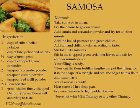 Samosa Receta Easy Samosa Recipes, Easy Indian Dessert Recipes, Samosa Recipe, Homemade Cookbook, Indian Cooking Recipes, Easy Chicken Dinner Recipes, Indian Snack Recipes, Samosa, Indian Cooking