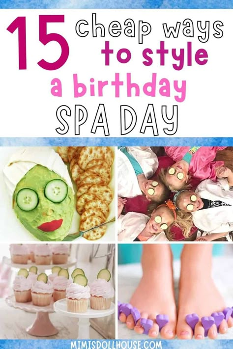 Spa Party Schedule, Spa Crafts For Kids, Self Care Party, Pamper Party Ideas, Birthday Spa Day, Teen Spa Party, Spa Party Foods, Diy Spa Party, Spa Day For Kids