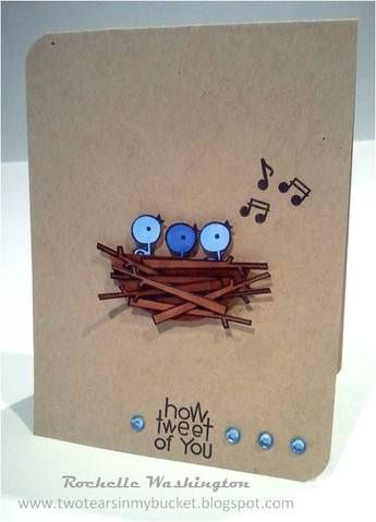 Bird Nests, Paper Smooches, Bird Cards, Button Cards, Birthday Cards Diy, Button Crafts, Creative Cards, Card Making Ideas, Cool Cards