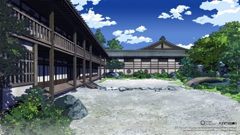 Japanese Mansion Traditional, Traditional Japanese House Anime, Todoroki House, Traditional Japanese Mansion, Japanese House Design Traditional, Japanese Mansion, Traditional Japanese Home, Background Scenery, Japanese House Design