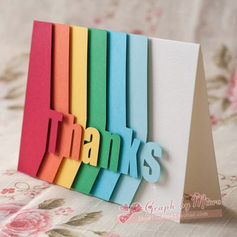 Add texture with nicely cut designs to make the card special. Thanks Greetings, Handmade Thank You Cards, Birthday Cards Diy, Handmade Greetings, Pop Up Cards, Kirigami, Clever Design, Creative Cards, Cards To Make