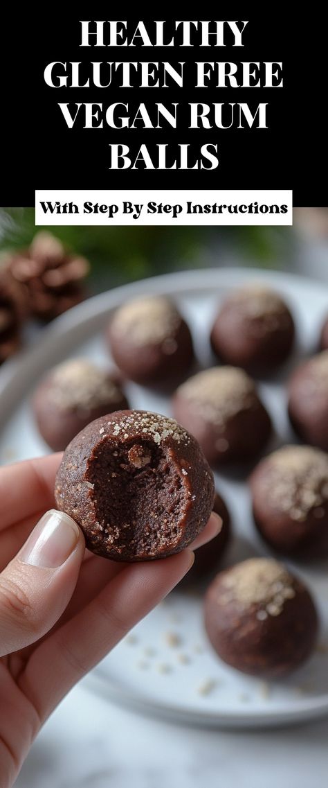 Image for Healthy Gluten Free Vegan Rum Balls Vegan Rum Balls, Gluten Free Rum Balls, Gluten Dairy Free Desserts, Rum Balls Recipe, Bourbon Balls Recipe, Gluten Free Dairy Free Dessert, Dairy Free Desserts, Rum Balls, Fun Dessert