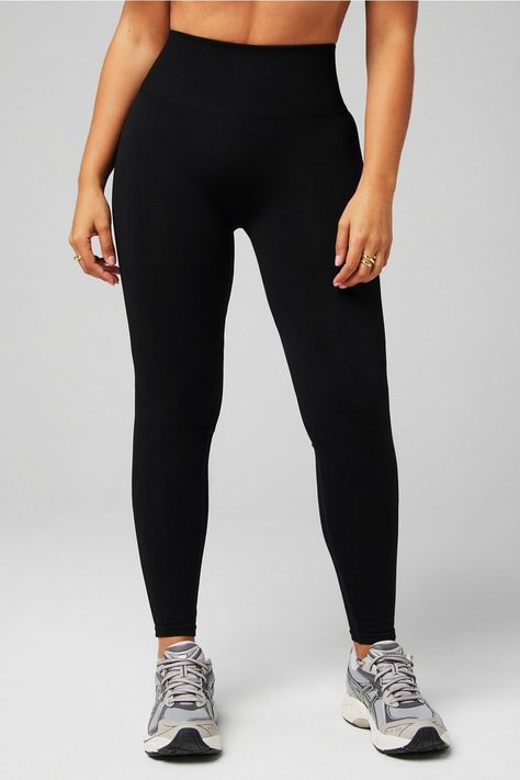 Seamless High-Waisted Legging - Fabletics Fabletics Black Leggings, Black Leggings Women, Female Activewear, Xmas Wishlist, Fabletics Leggings, Warm Leggings, Winter Leggings, Christmas Inspo, Spandex Leggings