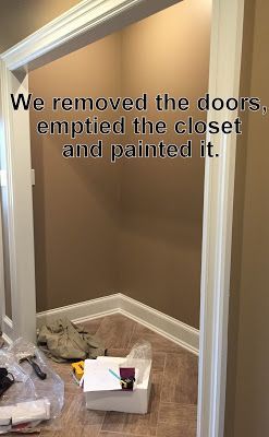 Front Door Closet Makeover, Turn Closet Into Drop Zone, Living Room Closet Makeover, Mudroom Closet Conversion, Entrance Closet Makeover, Mud Room Closet Organization, Closet Mud Room Conversion, Bedroom Closet Makeover Diy, Front Entrance Closet