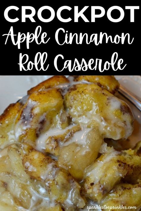 Apple Cinnamon Roll Casserole, Crock Pot Cinnamon Rolls, Crock Pot Cinnamon Roll Casserole, Cinnamon Roll Casserole Recipe, Crockpot Cinnamon Rolls, Casserole Crockpot Recipes, Breakfast Crockpot, Slow Cooker Cinnamon Rolls, Crockpot Apple