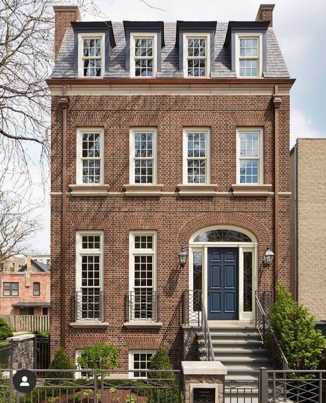 Modern Classic Architecture Facades, London House Exterior, Modern Georgian House, English Bond, Brownstone Homes, Modern Georgian, Georgian Buildings, Townhouse Exterior, Usa House