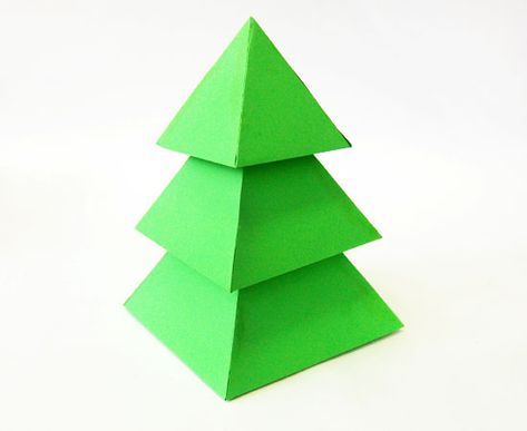 3D Paper Christmas Tree | Kids' Crafts | Fun Craft Ideas | FirstPalette.com Christmas Tree Out Of Paper, Tree Out Of Paper, Diy Kids Christmas Tree, 3d Paper Christmas Tree, Cardboard Christmas Tree, Christmas Treats Holders, Fun Craft Ideas, Christmas Trees For Kids, 3d Christmas Tree