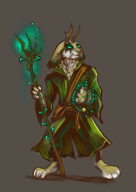 Harengon Druid, Rabbit Folk Dnd, Spores Druid, Dnd Fey, Rabbit Folk, Warlock Dnd, Dnd Wizard, Dnd Druid, Pathfinder Character