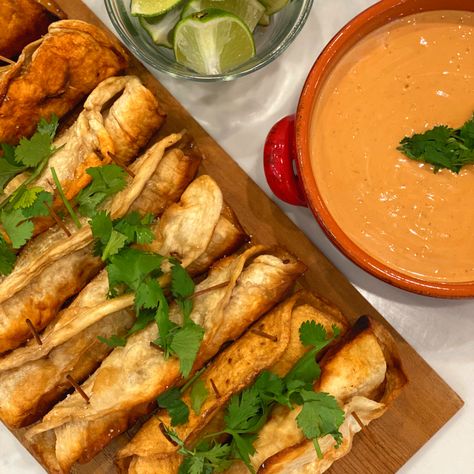 Shrimp Taquitos Baked, Shrimp Flautas, Egglife Recipes, Shrimp Taquitos, Baja Sauce, Fiesta Food, Fiesta Night, Best Meal Replacement Shakes, Paleo Friendly Recipes