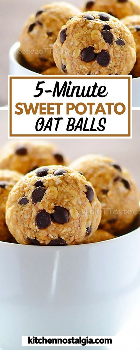 No Bake Protein Bites, Oat Balls, Sweet Potato Snacks, Kitchen Nostalgia, Sweet Potato Dessert, Healthy Afternoon Snacks, Sweet Potato Protein, Stuffed Sweet Potato Healthy, Protein Bites