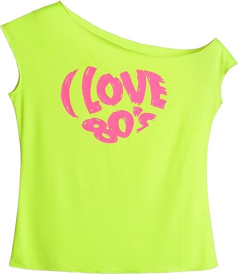 JustinCostume Women's 80's T Shirt 1980's Costume : Amazon.ca: Clothing, Shoes & Accessories Neon Tops With Graphic Print For Summer, Neon Graphic Print Top For Summer, Neon Stretch Top For Summer, Neon Stretch Summer Tops, Fitted Neon Tops For Summer, 1980s Fancy Dress, 1980s Clothing, 1980s Costume, 1980s Fashion Women