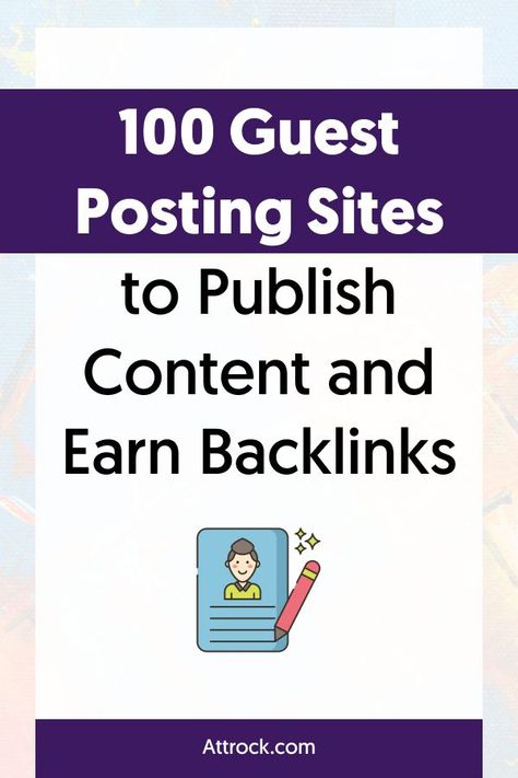 Looking for the best guest posting sites to post your content and earn backlinks? Here’s a curated list of 100+ sites from ten niches for you to choose from. #contentmarketing #marketing #business #socialmedia Guest Posting On Blogs, Guest Posting Sites, Shopify Sales, Shopify Business, Shopify Marketing, Website Promotion, Seo Basics, Etsy Promotion, Blogging Inspiration