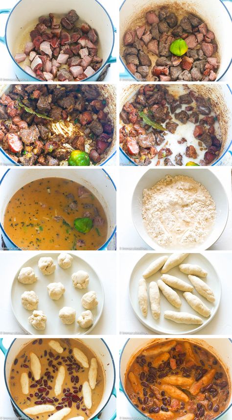 Jamaican Red Stewed Peas Collage-recipe @ africanbites.com Jamaican Stew, Jamaican Stew Peas, Stew Peas, Jamaica Food, Carribean Food, Jamaican Cuisine, Trini Food, Jamaican Dishes, Jamaican Food