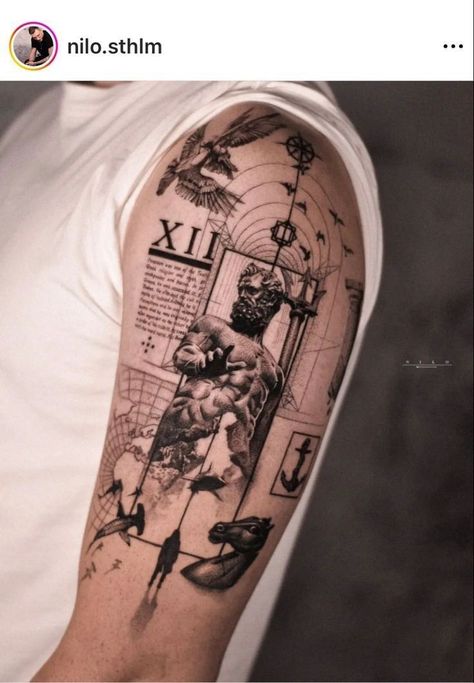 Tattoo Design For Men Arm, Tattoo Design For Men, Mythological Gods, Simple Tattoos For Guys, Greek Mythology Tattoos, Men Tattoos Arm Sleeve, O Tattoo, Full Arm Tattoos, Mythology Tattoos