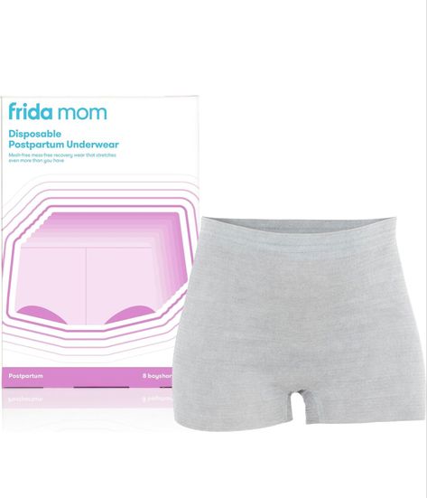 Frida Mom Disposable Boyshort Cut Postpartum Underwear by Frida Mom |Super Soft, Stretchy, Breathable, Wicking, Latex-Free - Size - Regular, 8 Count Frida Mom, Postpartum Essentials, Breastfeeding Essentials, Belly Support, Postpartum Care, Postpartum Recovery, Hospital Bag, Latex Free, Boy Shorts