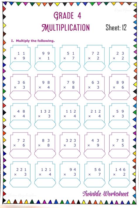 Easy Multiplication Worksheets, Grade 4 Multiplication, Easy Multiplication, 4 Multiplication, Printable Multiplication Worksheets, Math Division Worksheets, Math Multiplication Worksheets, Easy Math Activities, Teaching Math Strategies