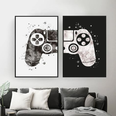 Painting Pictures For Kids, Teen Game Rooms, Teen Boy Bedroom Decor, Video Game Wall Art, Game Room Wall Decor, Boys Game Room, Gamer Decor, Gaming Room Decor, Boys Room Wall Art